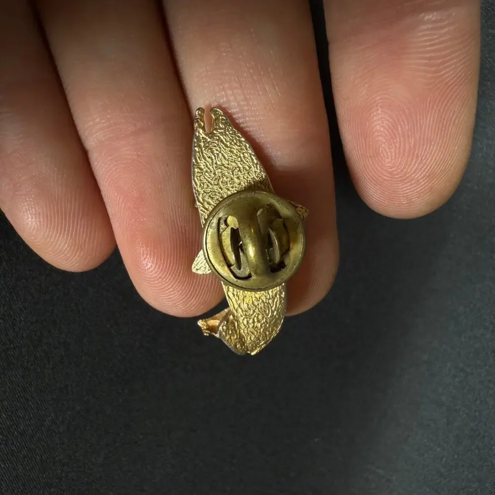 Vintage Ballou Regd Gold-Tone Salmon Fish Lapel Pin Brooch